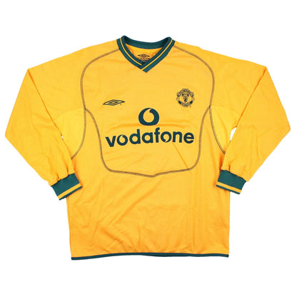 Manchester United 2001-02 Goalkeeper Third Shirt (Y) Barthez #1 Signed (Fair)