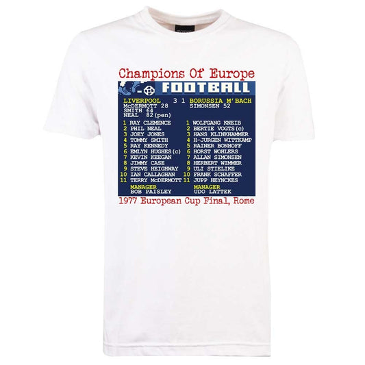1977 European Cup Final (Liverpool) Retrotext t-shirt - White
